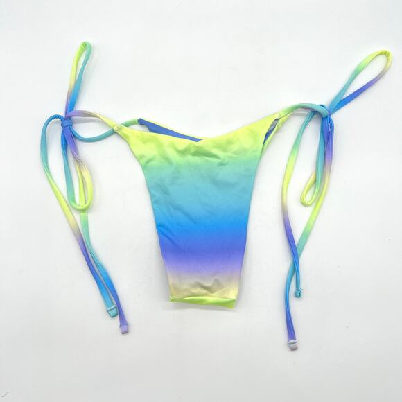 ONEONE Ariel String Bikini Bottom XS Ombre Blue Purple Lime Side Tie Cheeky - Picture 2 of 9